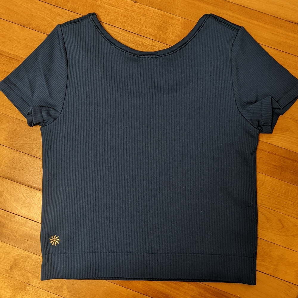 Two Athleta Girl Blue Ribbed Tops - Picture 2 of 6